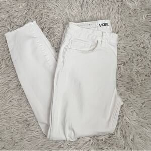 Vans White Distressed Skinny Jeans Raw Hem Size 9/29